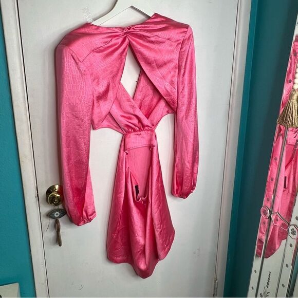 MICHAEL COSTELLO X REVOLVE  Tempest Dress in Pink OPEN BACK PADDED SHOULDERS - Picture 9 of 13